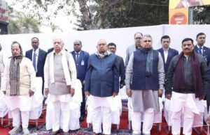 महात्मा गांधी एवं स्वतंत्रता संग्राम के हुतात्माओं को दी गई श्रद्धांजलि